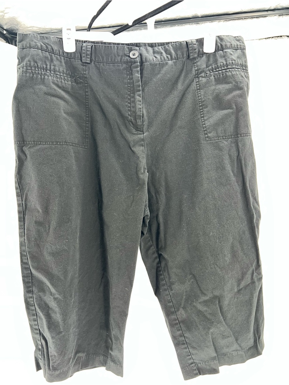 White Stag Black Capris with Front Patch Pockets